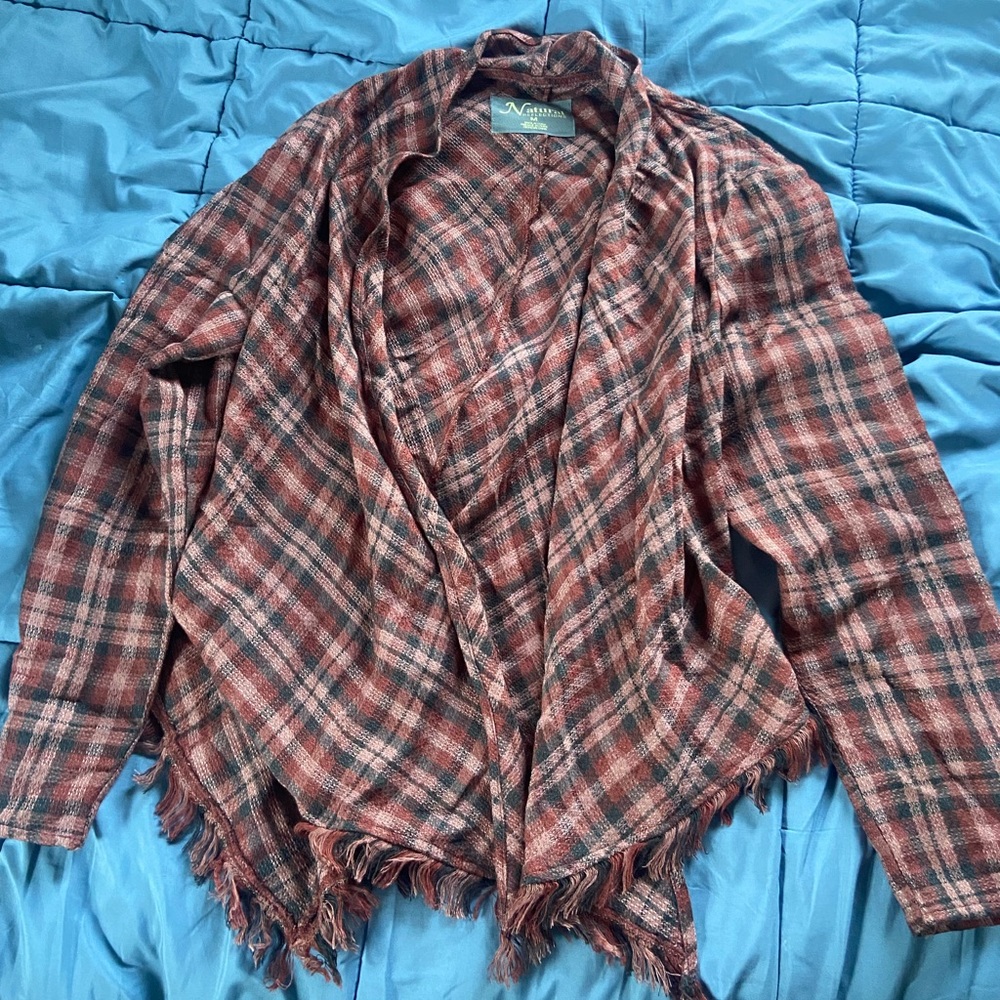 Natural Selections Flannel Long Sleeve Cover up Size M